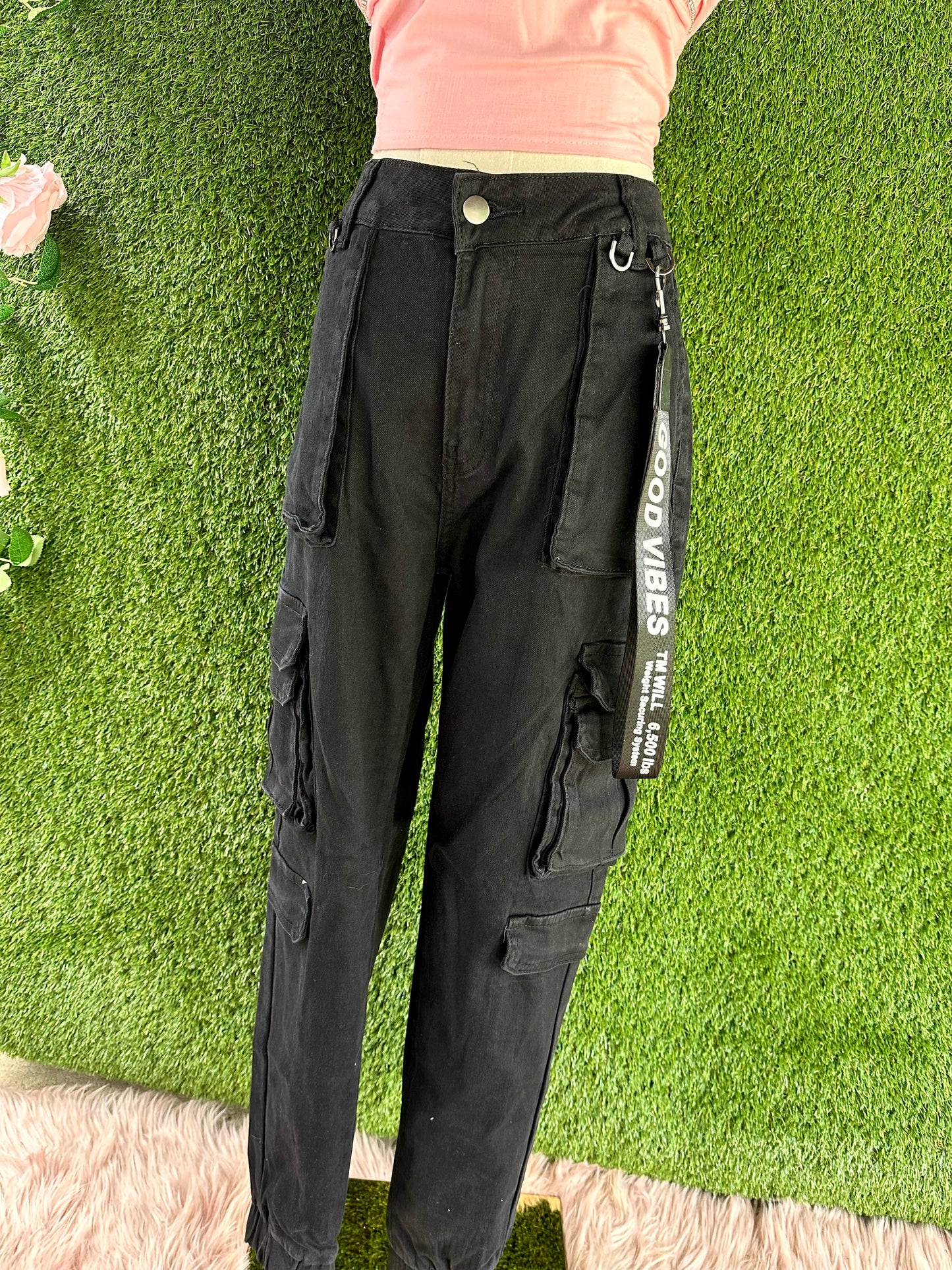 Good Vibes Black Joggers