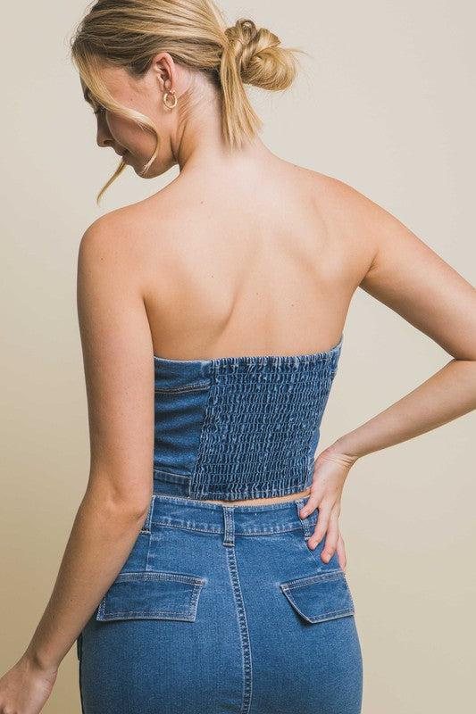 Denim Starpless Top