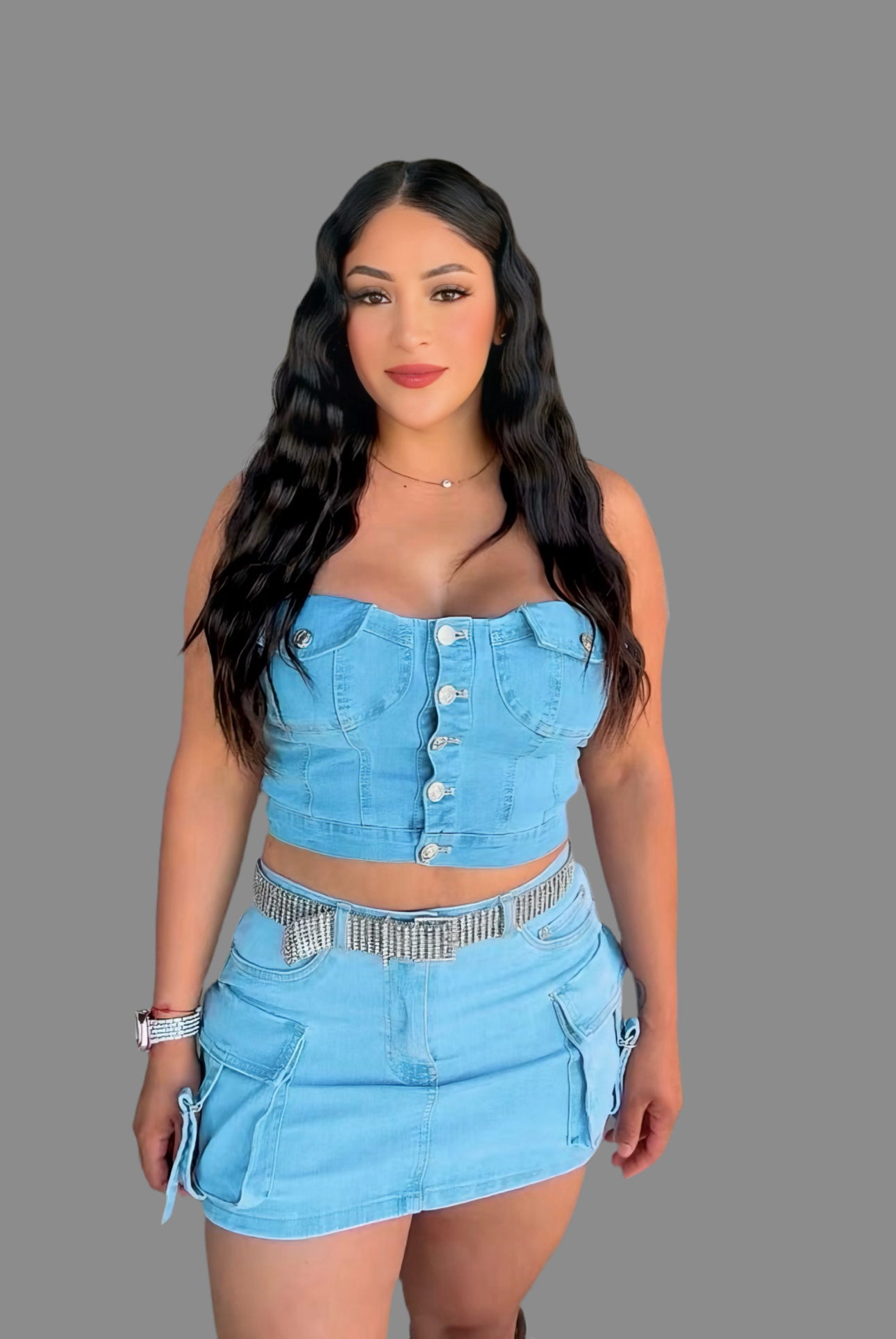 Denim Starpless Top